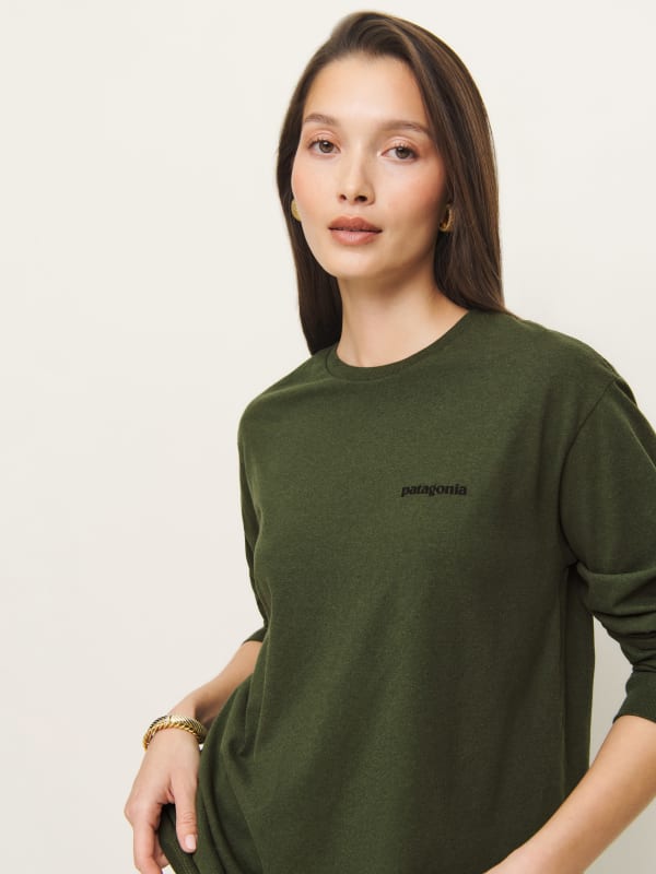 Patagonia M's L/s P-6 Logo Responsibili-tee - Torrey Pine Green